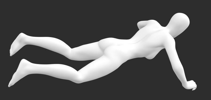 Štíhlá dámská figurína visící klouzající 3D tiskový model