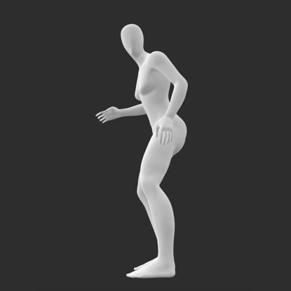 Slim female mannequin roller skating 3d print model