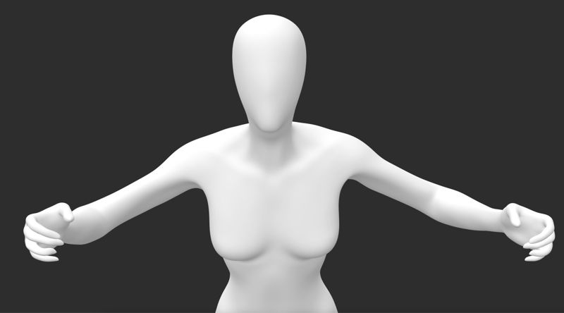 スリムな女性のマネキンスキー3Dプリントモデル
