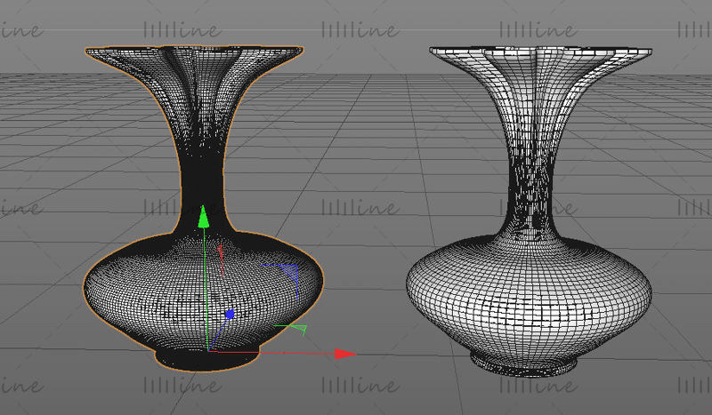 3D model vázy na láhev c4d