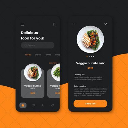 Dark Food App UI