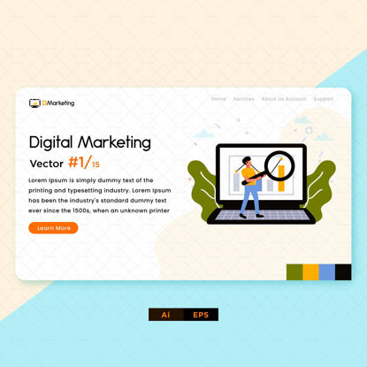 Digital marketing poster design template