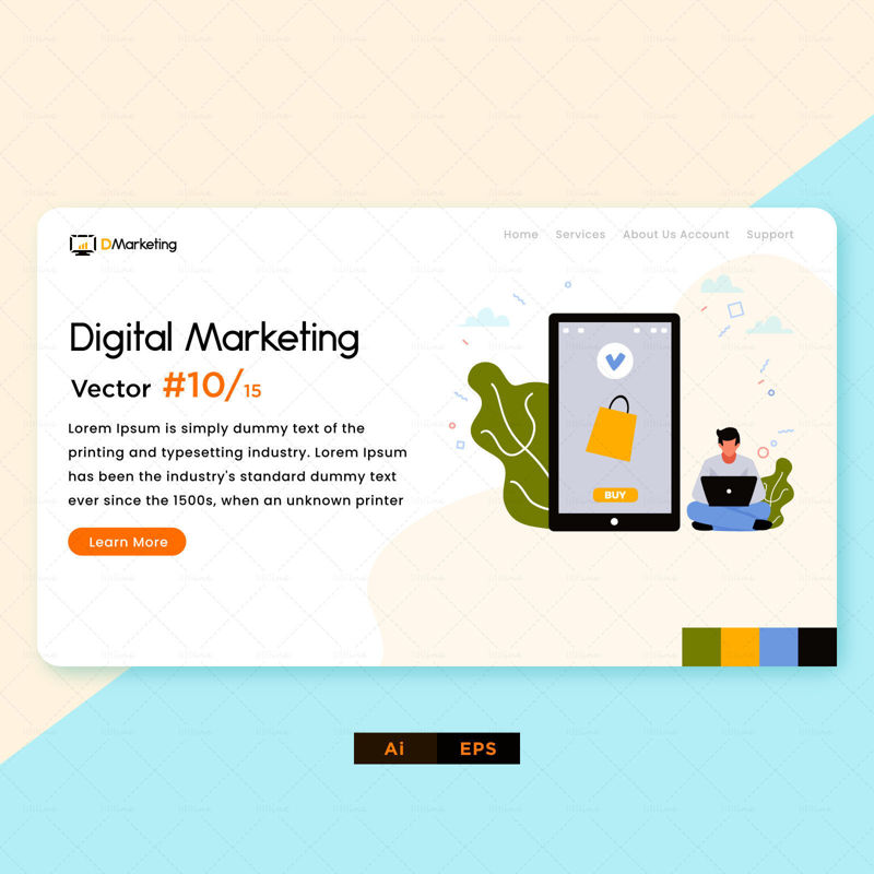 Shopping online digital marketing design