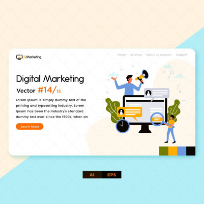 Online shopping digital marketing design poster banner