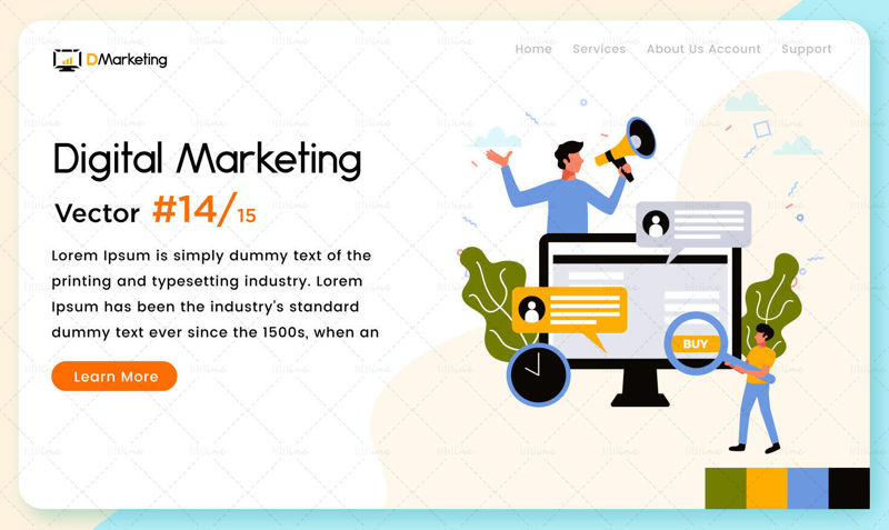 Online vásárlás digitális marketing design poszter banner