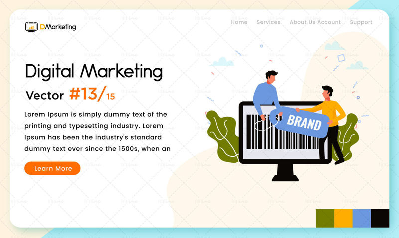 Banner de marketing digital de producto de código de barras de marca