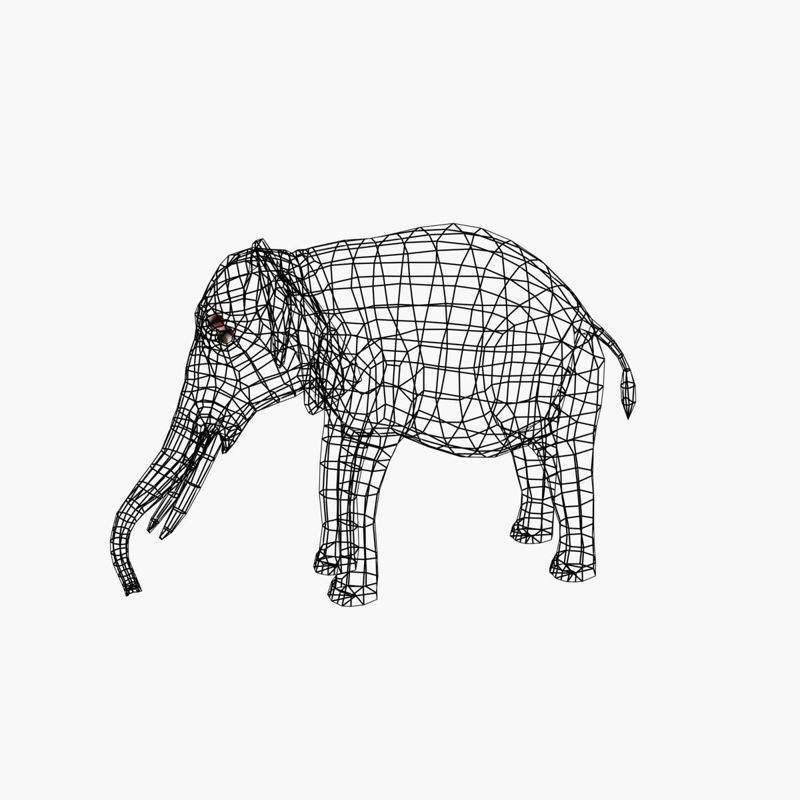 Elefantenmanipuliertes 3D-Modell