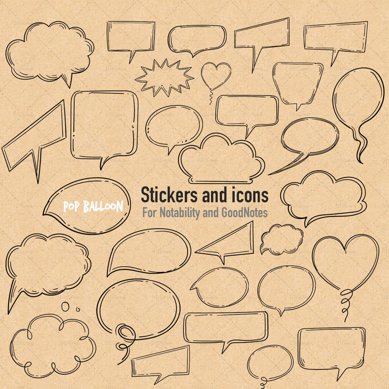 GoodNotes and Notability Pop Balloon Stickers