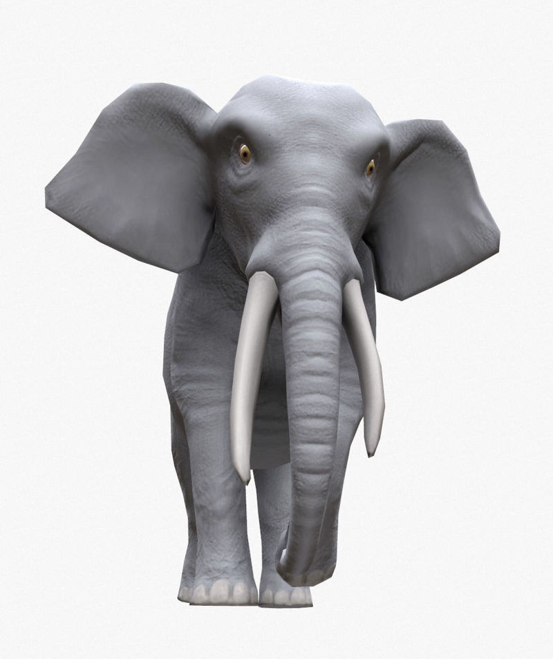 Modelo 3D con aparejo de elefante