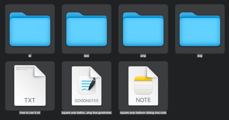 GoodNotes and Notability Stickers square pop balloon dialog box