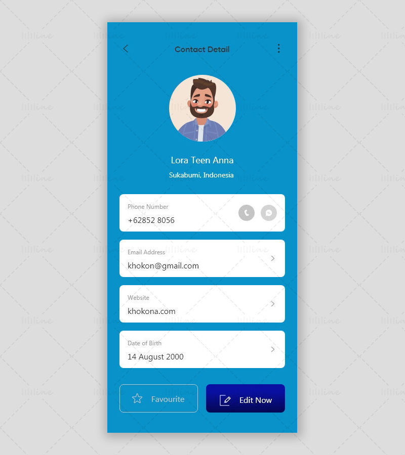 Contact Mobile App UI Kit Design Template