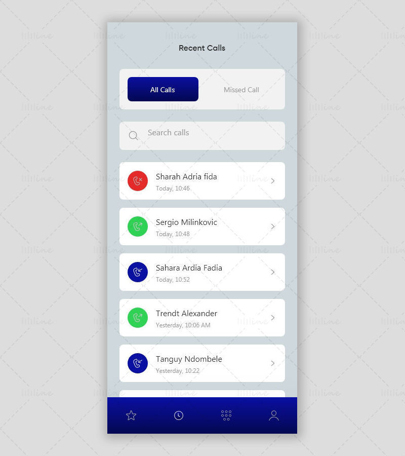 Contact Mobile App UI Kit Design Template