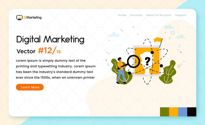 Searching illustration digital marketing design