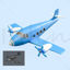 Various format C4D blue airplane passenger plane 3d model