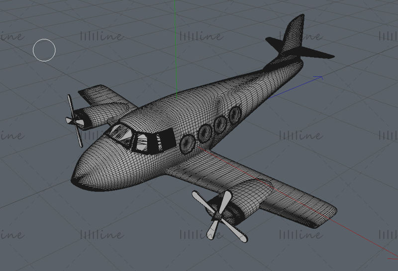 Various format C4D blue airplane passenger plane 3d model