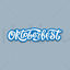 Oktoberfest handwritten lettering vector design, white letters on the blue background. Design template event celebration.  Title for greeting cards and posters. Bavarian beer Festival banner