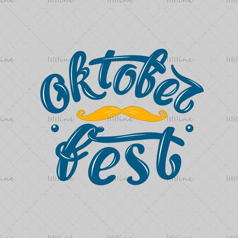 Oktoberfest el yazısıyla yazılmış yazı vektör tasarımı