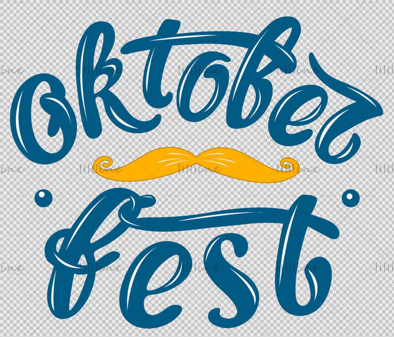 Oktoberfest el yazısıyla yazılmış yazı vektör tasarımı
