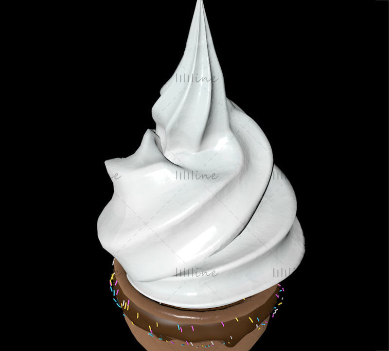 Multi-format C4D ice cream 3d model