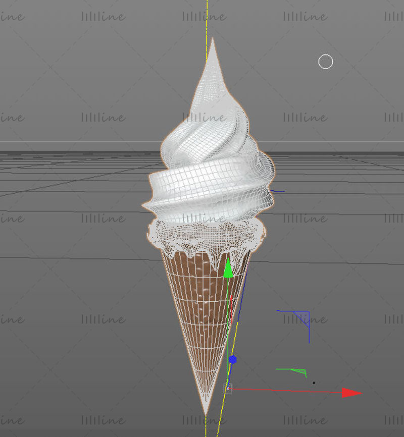 Modèle 3D de crème glacée C4D multiformat