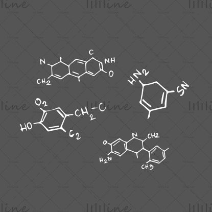 Chemical formula clipart Molecular Structure vector