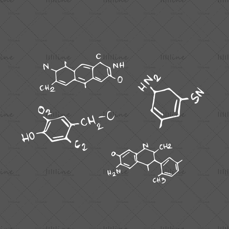 Chemical formula clipart Molecular Structure vector
