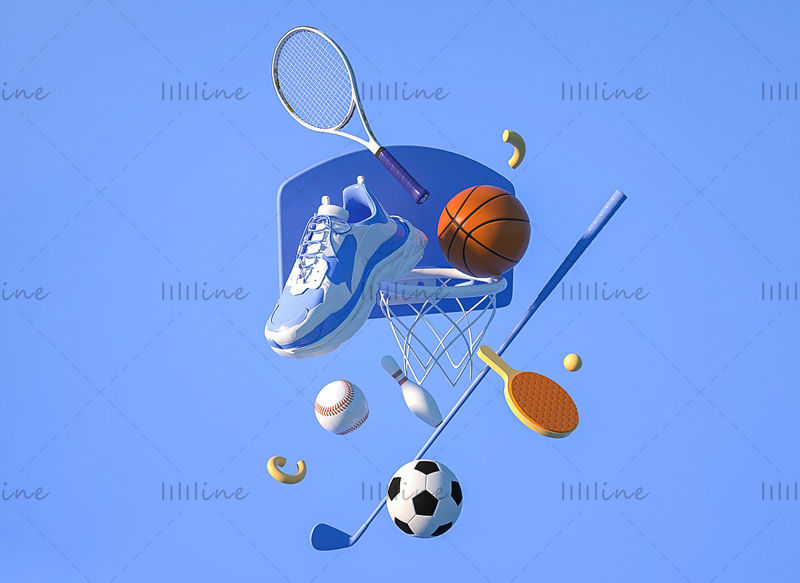 C4D blue sports personalized UI icon 3d model