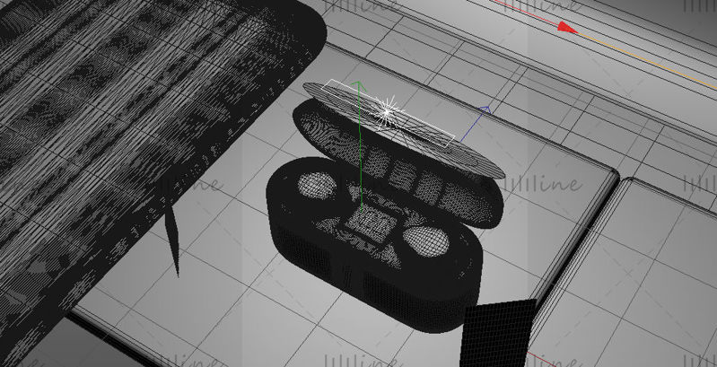 Birden fazla formatta 2 C4D havalı stil bluetooth kulaklık 3d sahne modeli