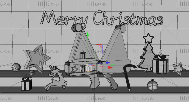 Multi-format C4D Christmas 3D scene kreativ aktivitet produktvisning modell