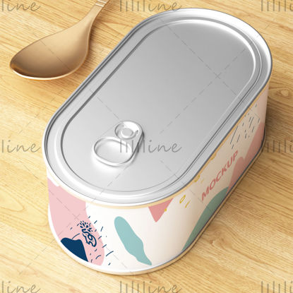 Canned food packaging mockup