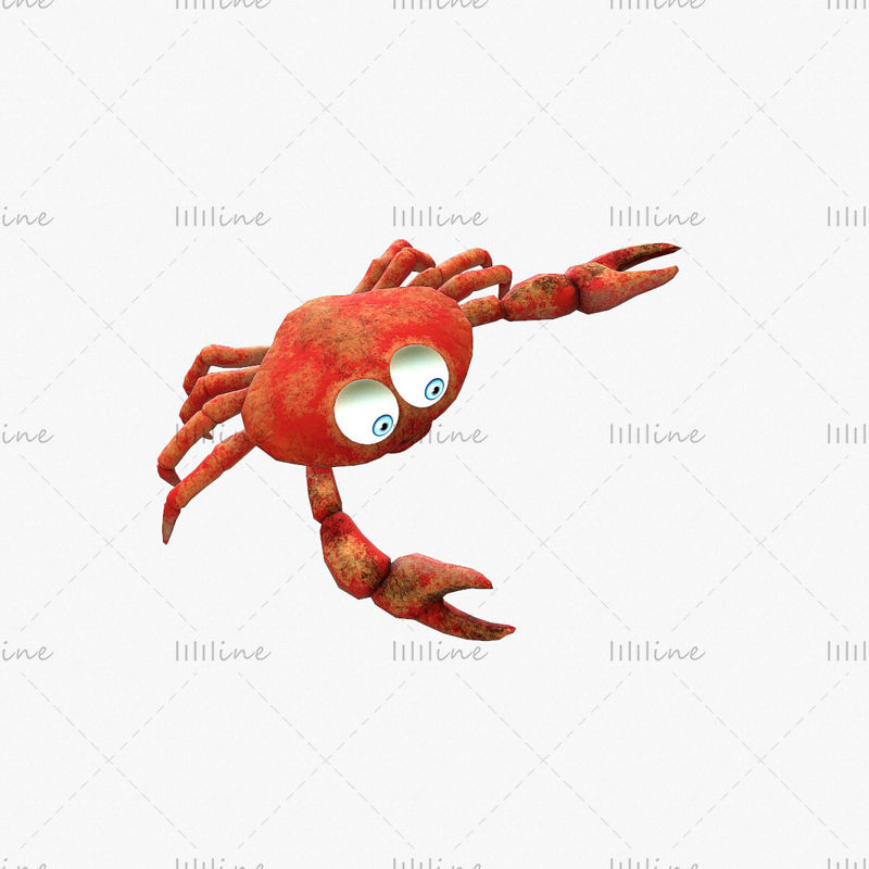 Crab Rigged 3D modell