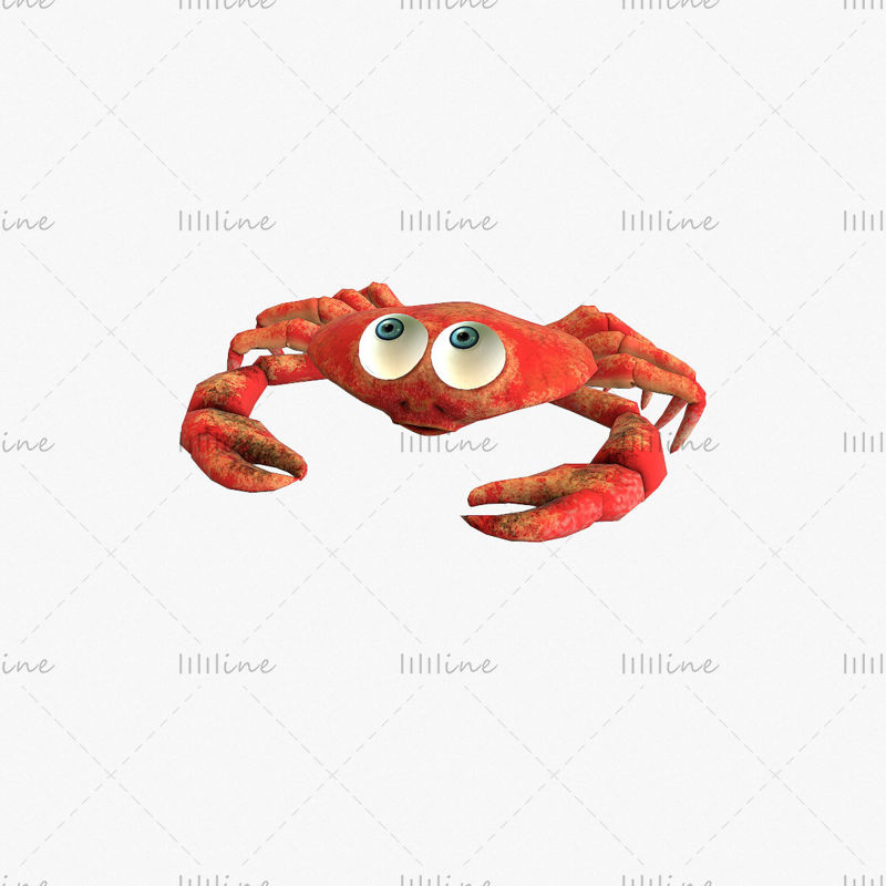 Crab Rigged 3D modell