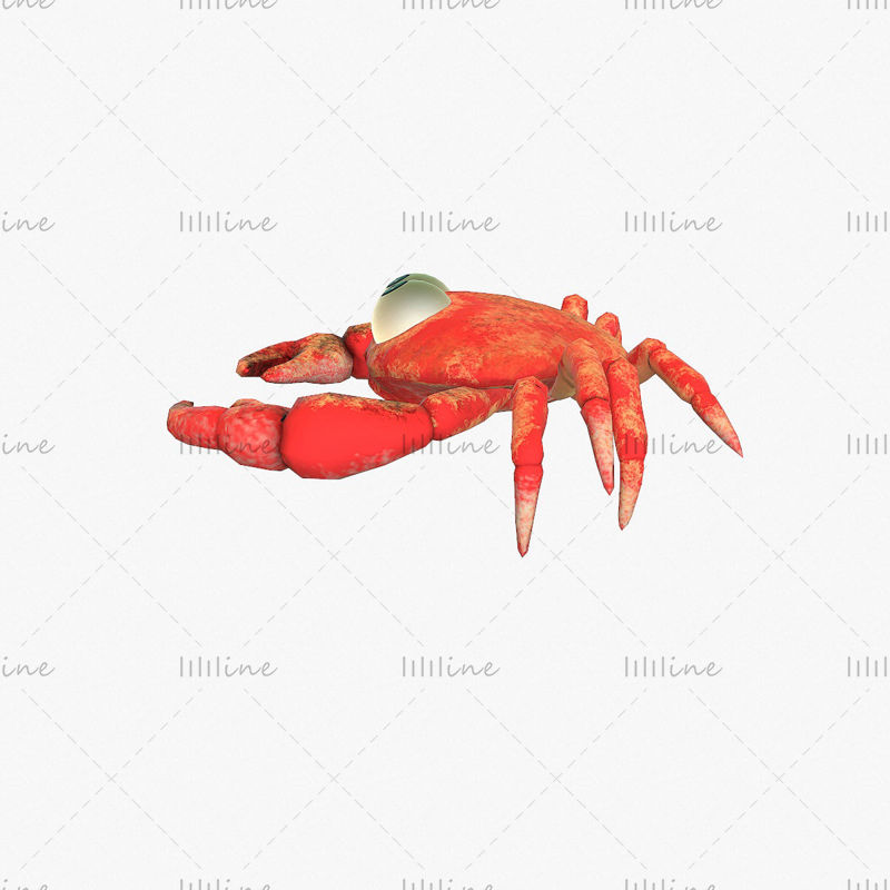 Modelo 3D con aparejo de cangrejo