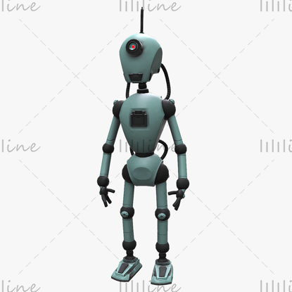 机器人带骨骼绑定 3D 模型