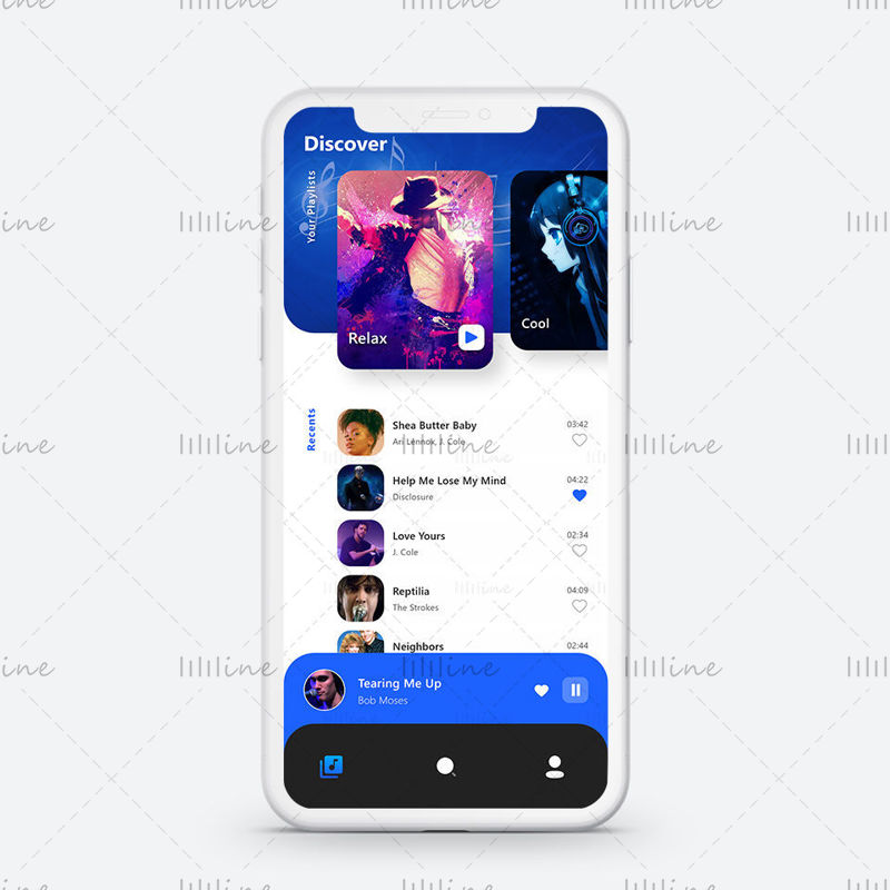 Shazam App UI Redesign Blue Template