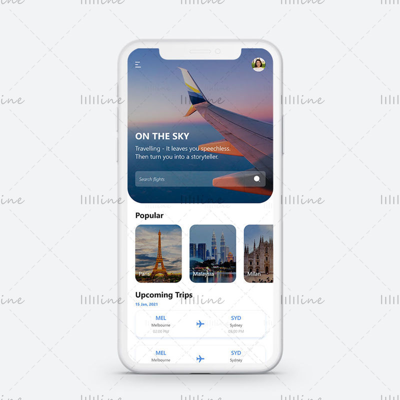 Flight Tracker App UI template design