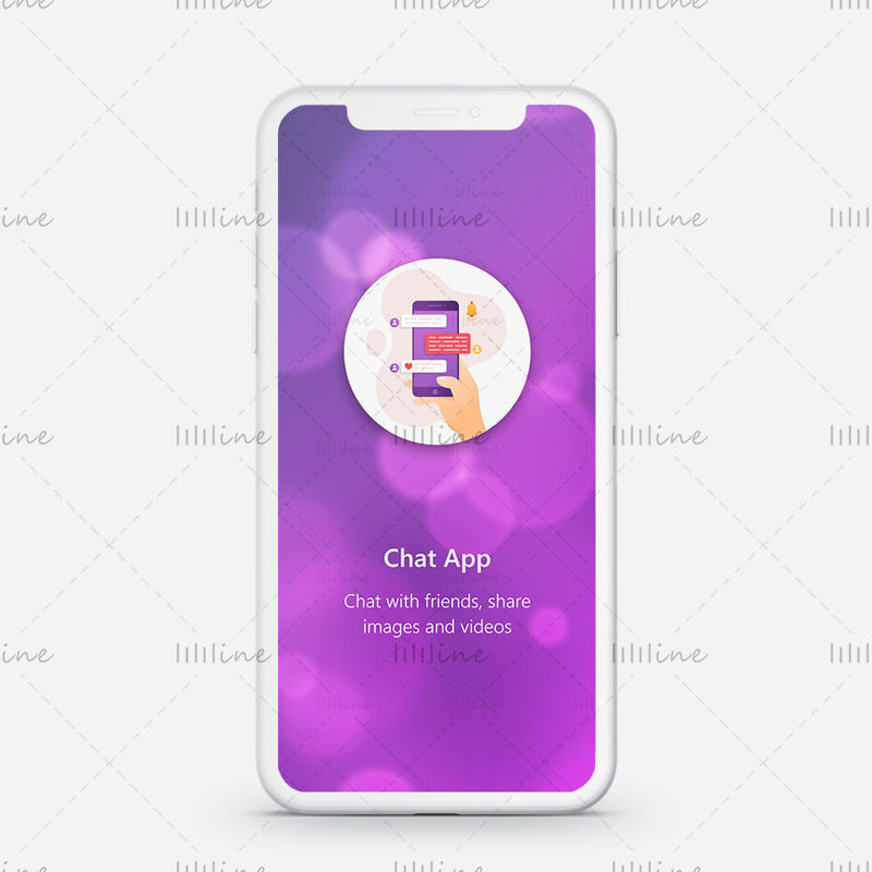 Chat App UI UX Template violet onboarding splash