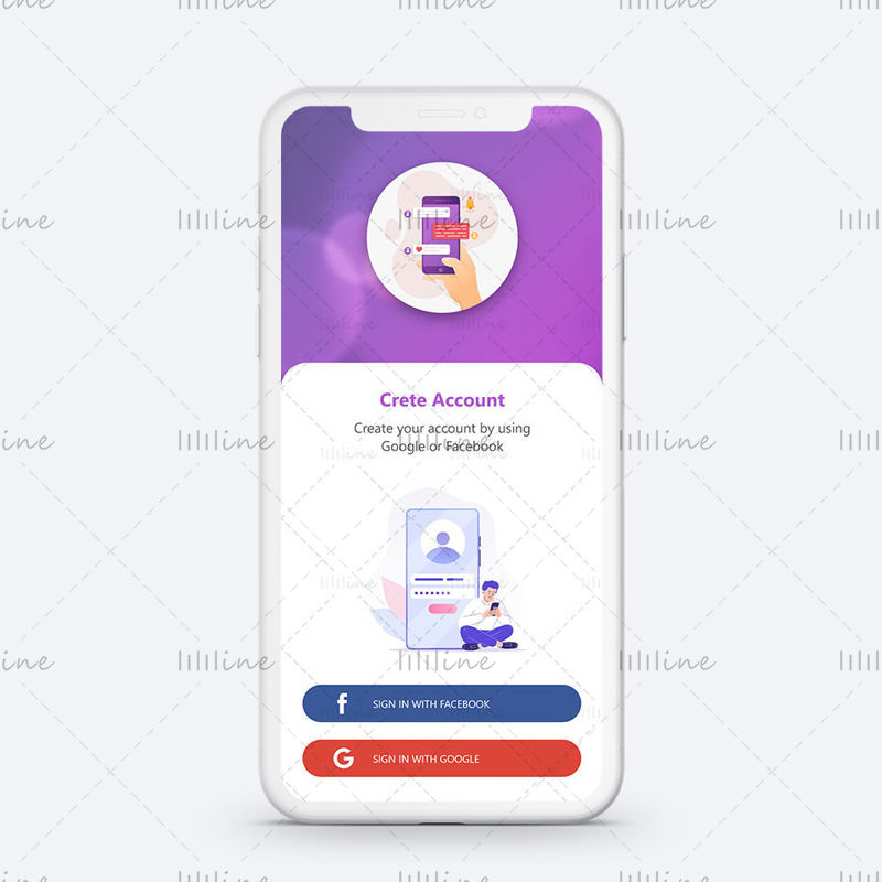 Chat App UI UX Template violet create account sign up