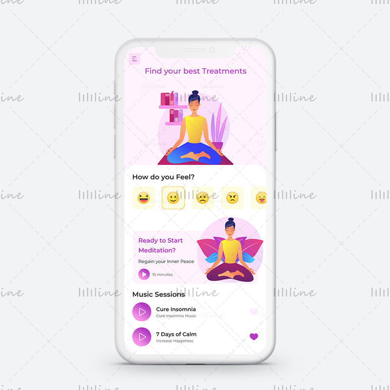 Meditation App UI Design Template