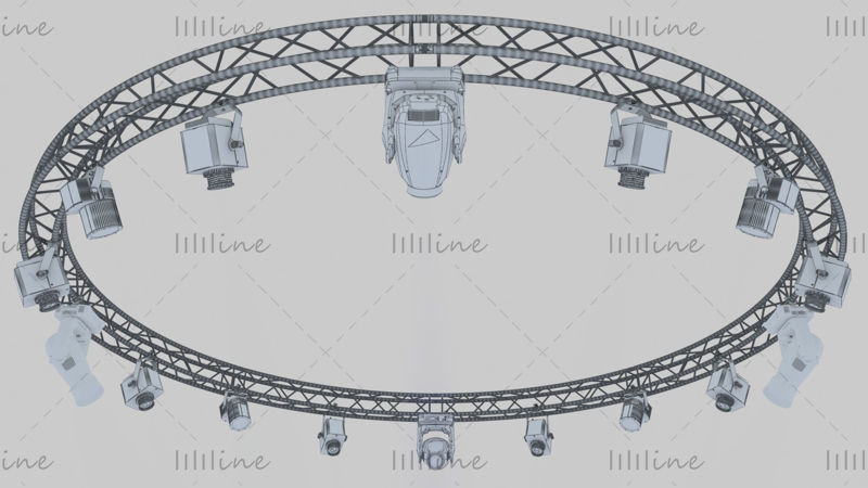 Model pătrat Cercuri pătrate 700cm-Stage Lights