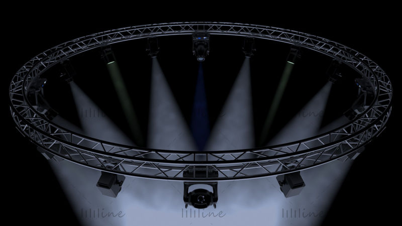 圆形方形桁架 700 厘米舞台灯 3d 模型