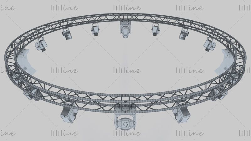 圆形方形桁架 700 厘米舞台灯 3d 模型
