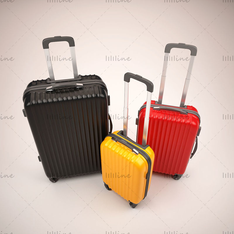 Moderní zavazadlový a cestovní box 3d model