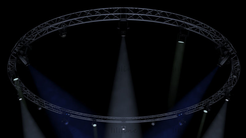 Kör négyszögletes rácsos 1000cm színpadi fények 3D modell