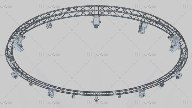 Cirkel vierkante truss 1000 cm podiumverlichting 3D-model