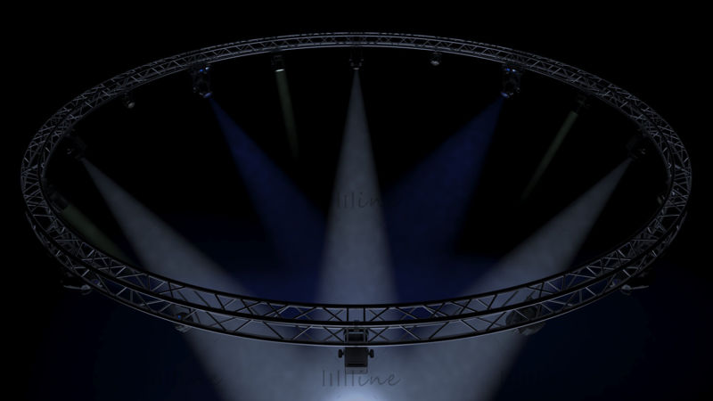 圆形方形桁架 1000 厘米舞台灯 3D 模型