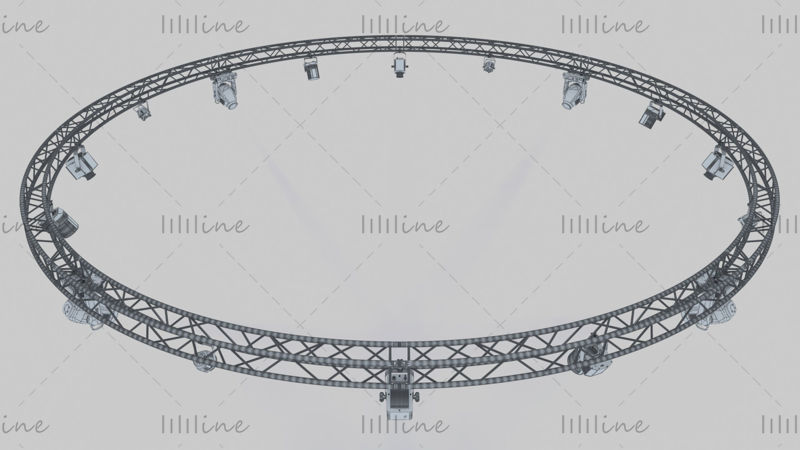 圆形方形桁架 1000 厘米舞台灯 3D 模型