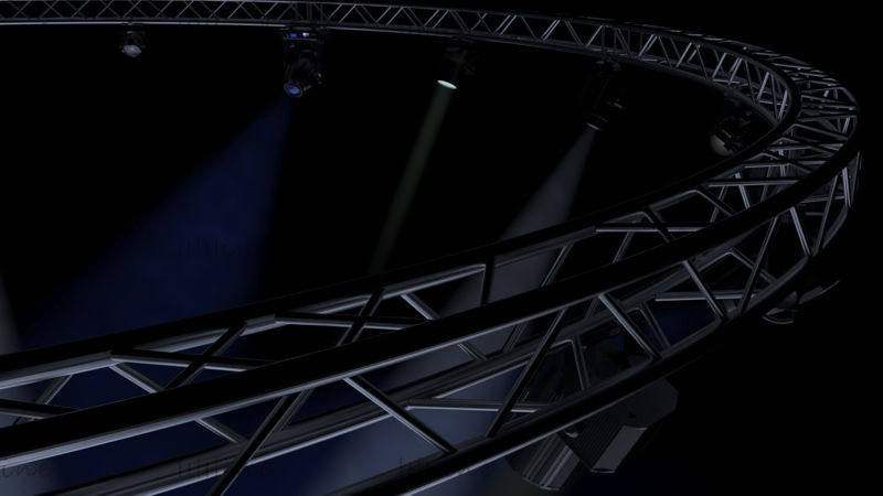 Kör négyszögletes rácsos 1000cm színpadi fények 3D modell