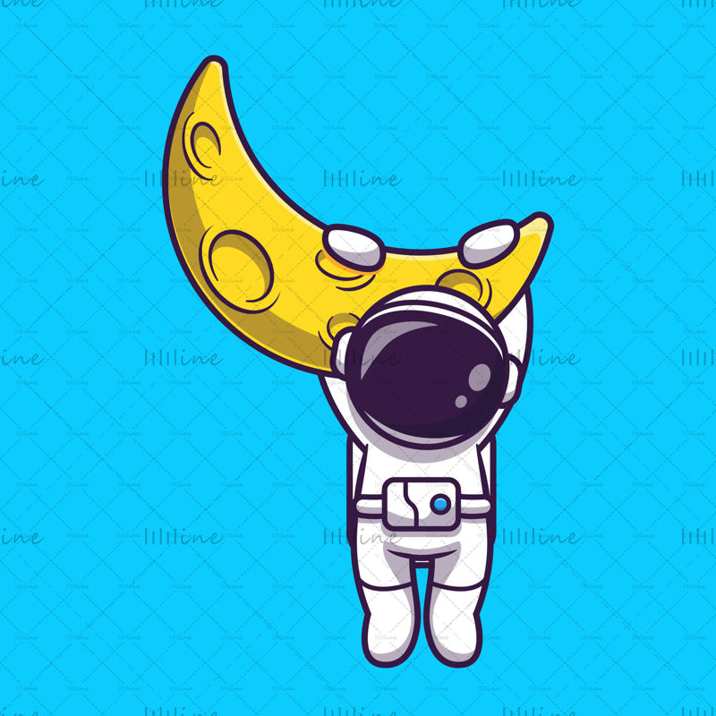 Astronaut kreslený charater