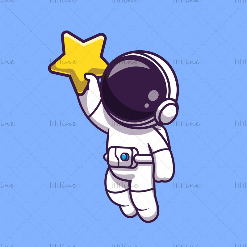 Personaje de dibujos animados de astronauta